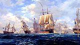 Unknown Artist battle ships painting